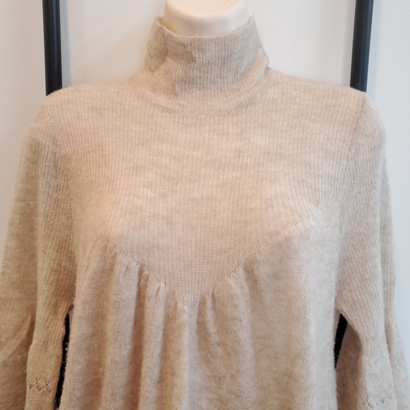 Anthropologie Feather Bone Whitby Bell Sleeve Sweater Merino Wool Alpaca Women - Picture 10 of 15